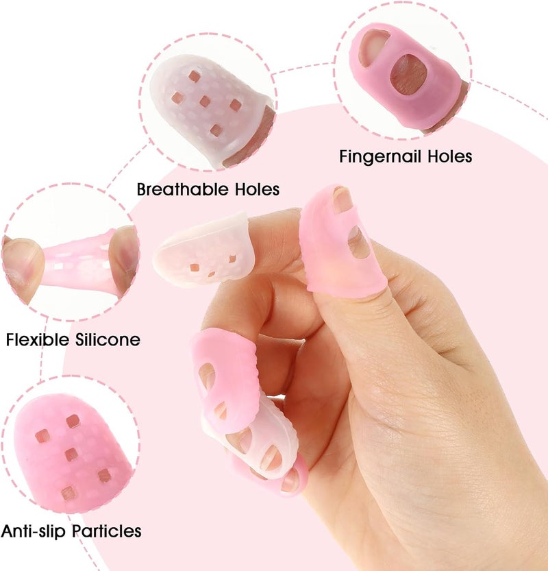 Andibro 30 Pcs Rubber Finger Tips, Fingertip Protector Caps Anti-Slip Fingertips Protector Pads Breathable Silicone Finger Protector Covers Guard for Paper Turning Crafts Money Counting Guitar Playing - Image 3